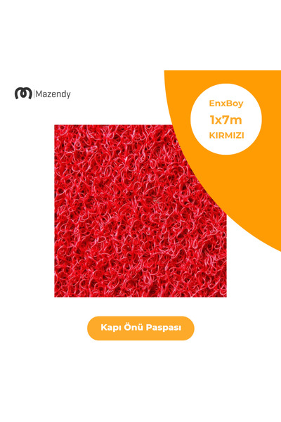 MAZENDY Curly Mat 1X7M 14mm Red Door Front Anti-Slip Outdoor Carpet