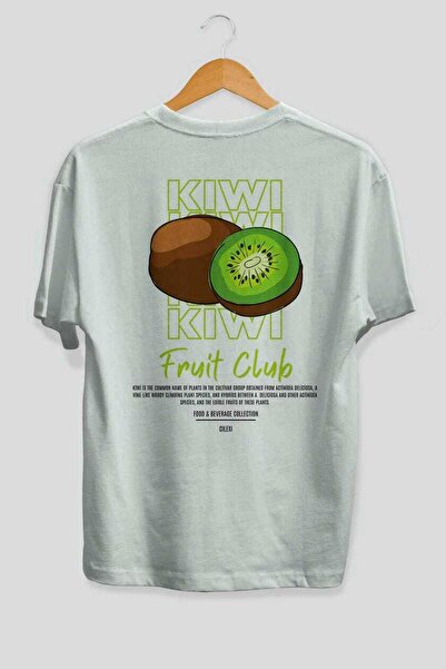 Ankhises تي شيرت أبيض كبير الحجم مطبوع من الخلف من كيوي للرجال والنساء من الق...