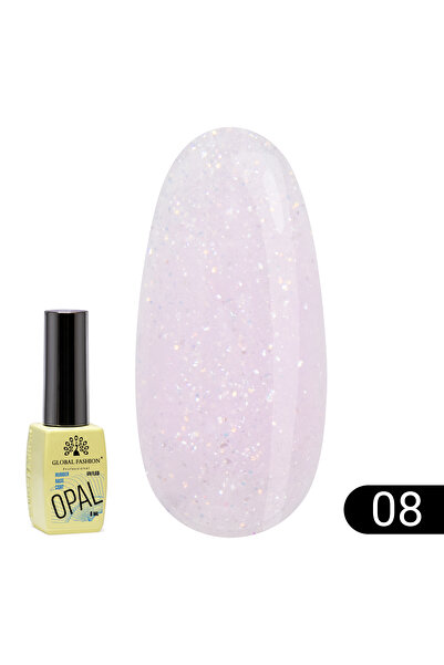 global fashion Bază pentru unghii Opal Rubber Base, Global Fashion 8 ml, 08