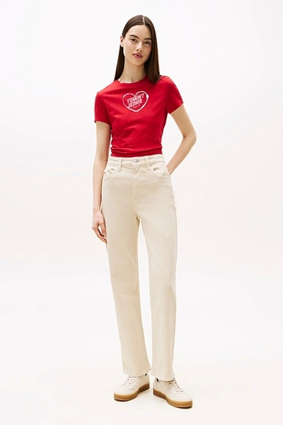 Tommy Hilfiger Tommy jeans women's layla high waist skinny leg beige pants dw0dw20997ach