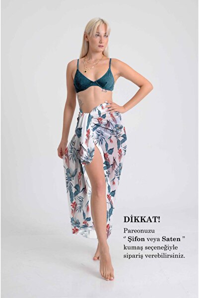 DESENİX باريو منقوش بالزهور الاستوائية |   100x145 سم |   قماش شيفون أو ساتان...