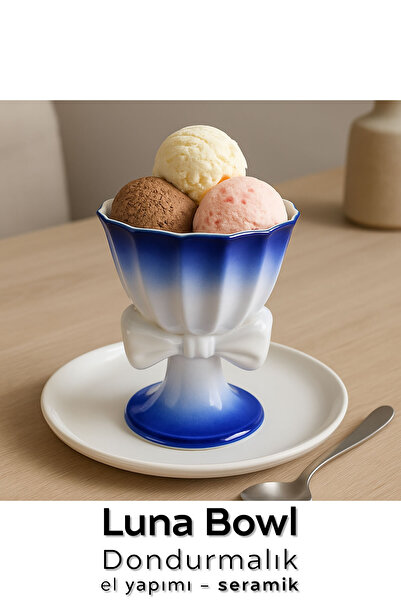 ARVALE Lunabowl Ceramic Ice Cream Bowl | Hand Painted Pastel Colored Stylish Bowl