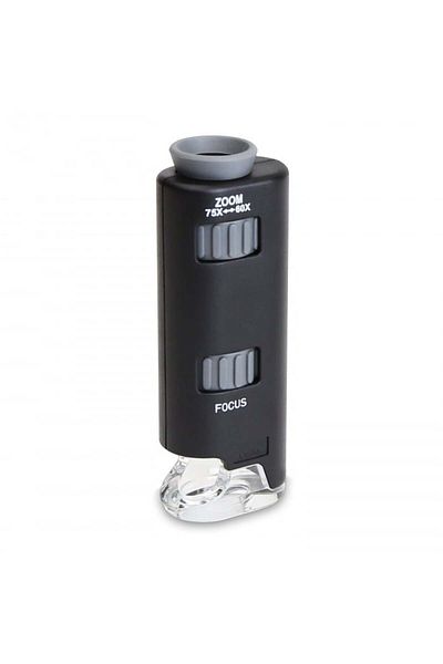Toys Pocket Microscope with LED, 60x-75x Magnification, MicroMax