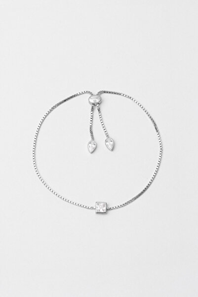 So CHIC... Noa 18 Ayar Beyaz Altın Kaplama Ayarlanabilir Gümüş Bileklik