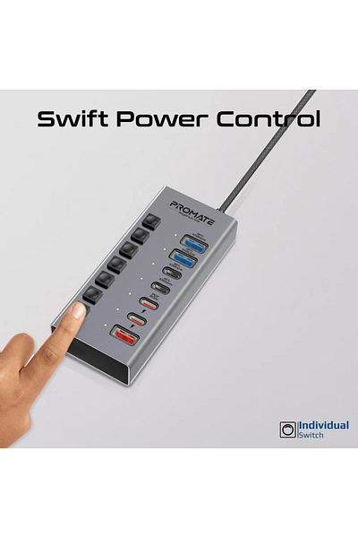 Promate 7in1 multiport data charge hub