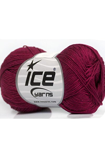 Ice yarns 6×50 جرام. خيوط قطنية صيفية من القطن المرسيريزد باللون العنابي من أ...