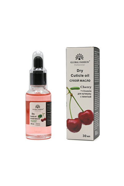 global fashion Ulei uscat de cuticule cu pipetă, aromă de cireșe, Global Fashion, 30 ml