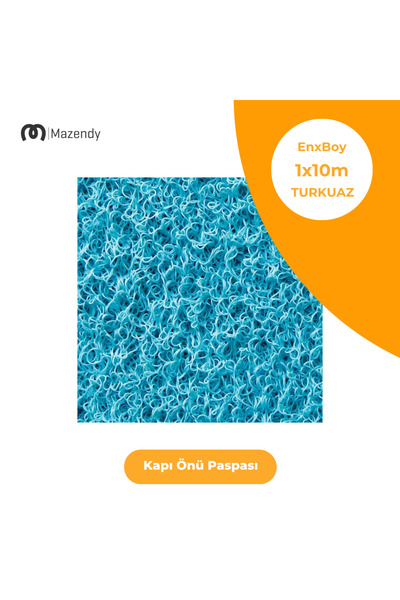 MAZENDY Curly Mat 1X10M 14mm Turquoise Door Front Anti-Slip Outdoor Carpet