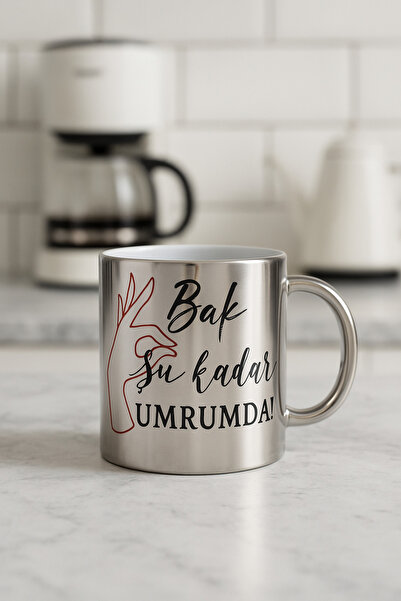 çokaş Text Printed Large Size Silver Coffee & Tea Mug