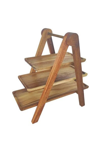 OEM 3-Tier Bamboo Serving, Cheese, Appetizer Platter Set
