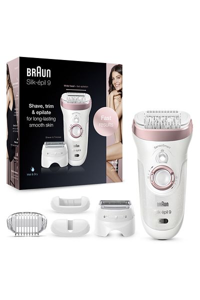 Braun Epilator Silk-épil 9 9/725 SensoSmart™, Micro-Grip, Wet & Dry, 40 pensete