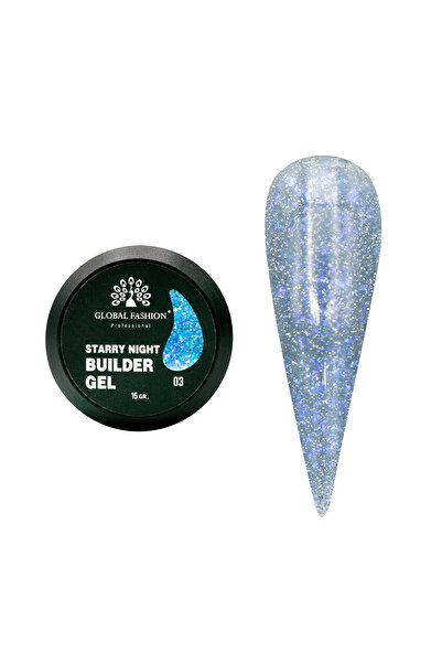 global fashion Gel pentru modelarea unghiilor 15 g, Starry Night Builder Gel, 03