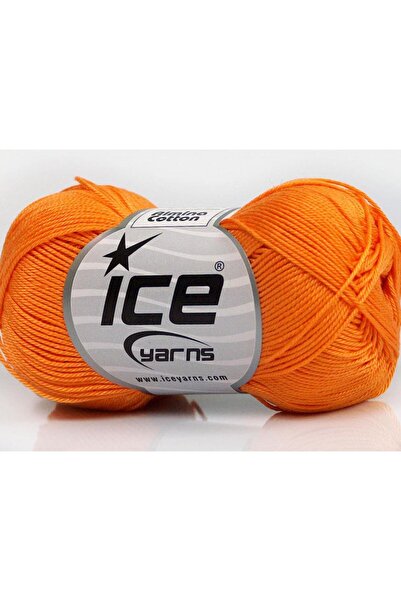 Ice yarns 6×50 جرام. خيوط قطنية صيفية برتقالية اللون من القطن المرسيريزد من أ...