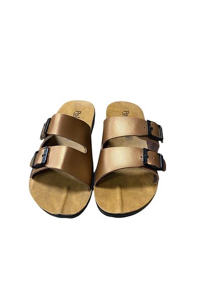 POLEX Women's Thick Sole Double Buckle Slippers