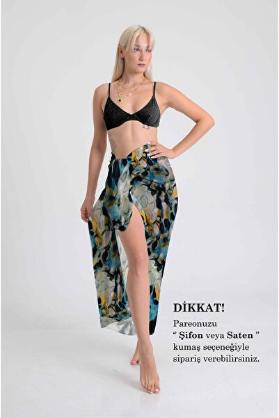 DESENİX نسيج شيفون مطبوع رقميًا بنمط تجريدي لتموجات الماء بألوان متدرجة 100 ×...