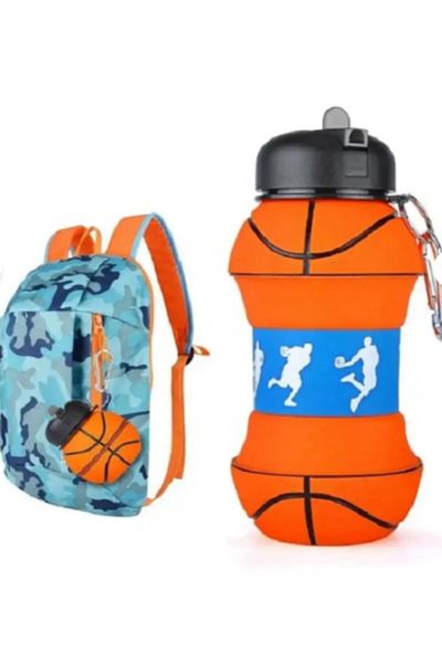çt çeçem ticaret 2 Pcs Silicone Water Bottle 550ml Leakproof Foldable School Office Camping Travel Water Bottle