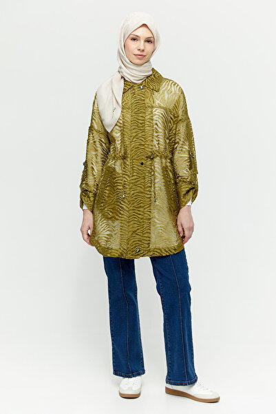 Setrms Zebra Desenli Organze Kap