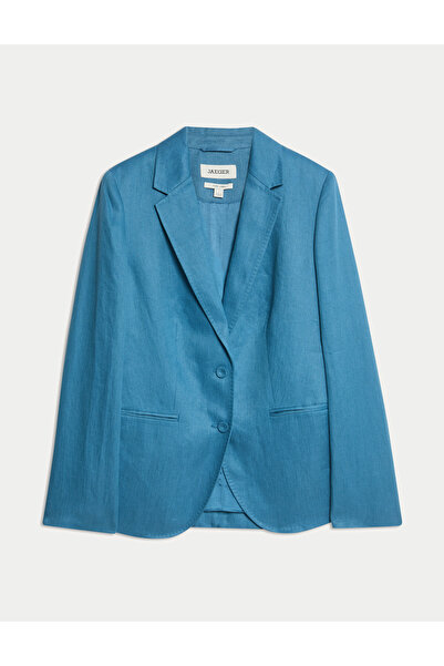 Marks & Spencer Saf Keten Sırt Bağcık Detaylı Blazer