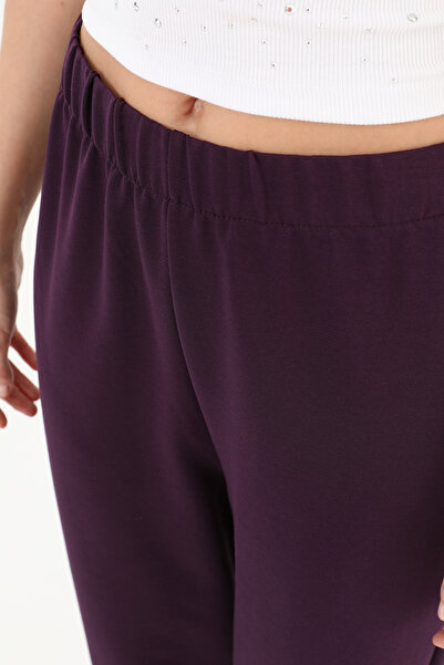 Modamorfo Women's Rib Detailed Sweatpants - 30189Pnt