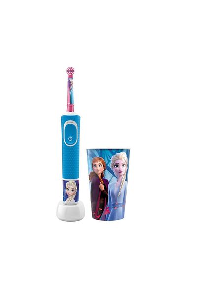 Oral-B Pro Kids Frozen Electric Toothbrush for Kids, 2D Cleaning, 2 Programs, 1 Brush Head, 4 Sticke