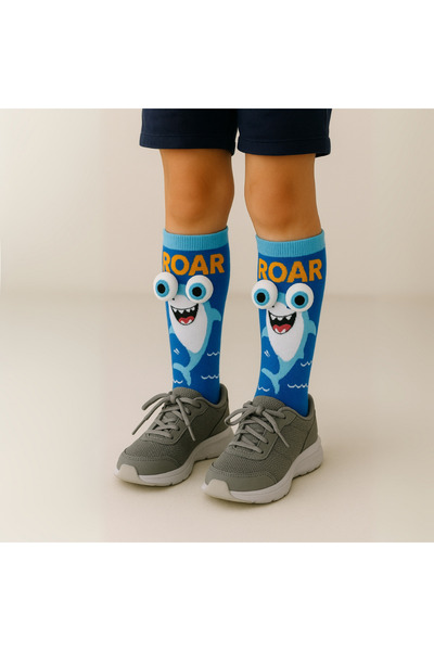 glitters Funky 3D High Socks for Kids & Teens – Fun Socks - Shark