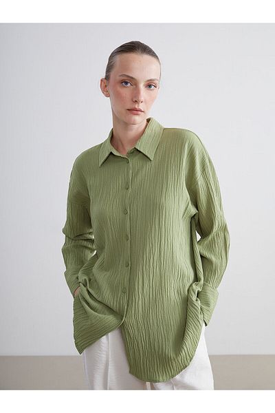 LC Waikiki Textured Oversize Women's Shirt