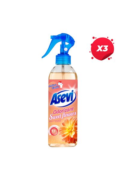 ASEVI X3 - ROOM FRESHENER SPRAY 400ML SWEET FLOWERS, Room fresheners