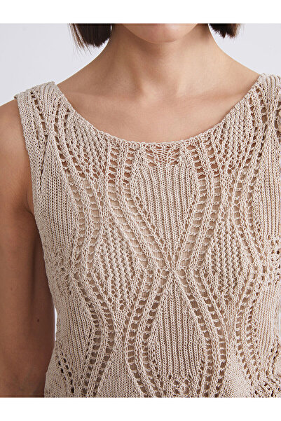 LC Waikiki Create Your Style with Uzg Store | Crew Neck Openwork Women's Knitwear Tank Top