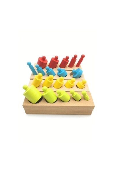 MASHASHOP Joc Montessori din lemn, cilindri colorați