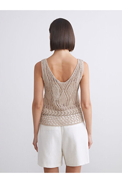 LC Waikiki Create Your Style with Uzg Store | Crew Neck Openwork Women's Knitwear Tank Top
