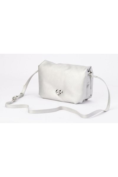 Sarabanda - Elegant Shoulder Bag for Girls Made of -Leather, Silver, Universal