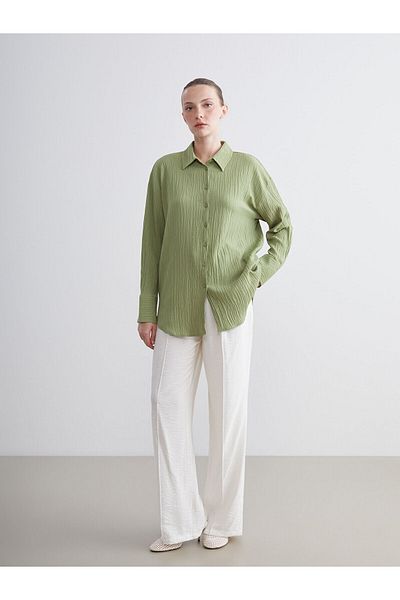 LC Waikiki Textured Oversize Women's Shirt