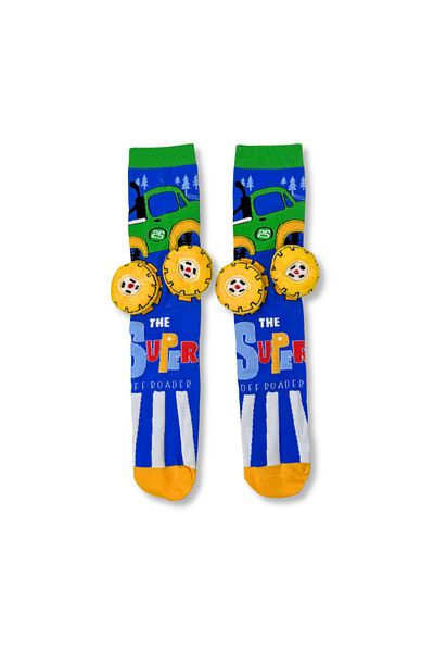 glitters Funky 3D High Socks for Kids & Teens – Fun Socks - Truck