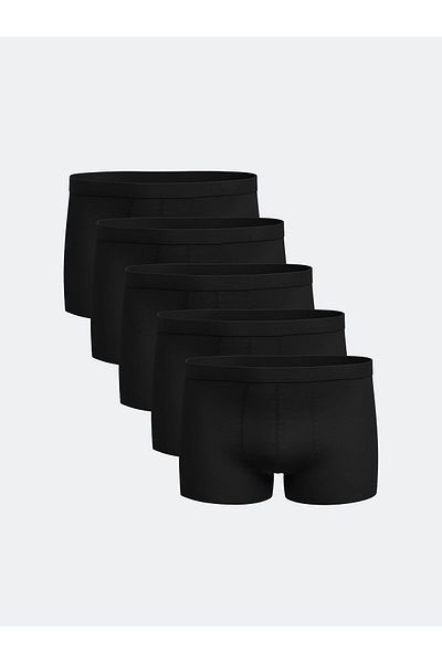 LC Waikiki Black Standard Fit Cotton Flexible Men's Boxers Set of 5