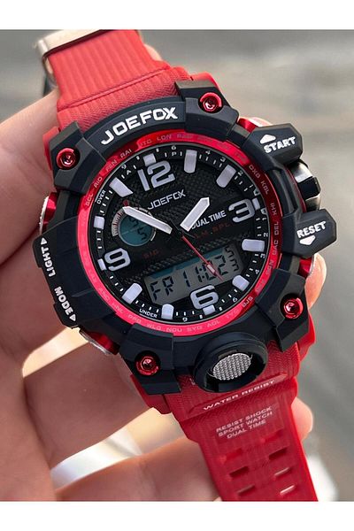 Joefox Digital and Analog 2 Years Warranty Chronometer+Calendar+Alarm+Lighting Men's Wrist Watch Joe.Bk18