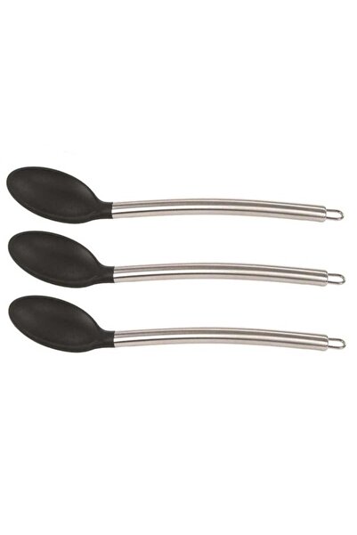 Biradlı SİLİKON KAŞIK SİYAH (3'LÜ)
