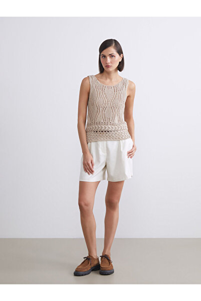 LC Waikiki Create Your Style with Uzg Store | Crew Neck Openwork Women's Knitwear Tank Top
