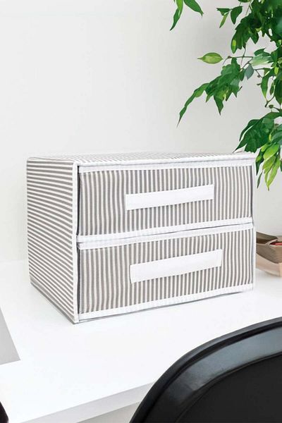 Hesaplı Kasa 2 Compartment Fabric Drawer Organizer – 31 X 30 X 22 cm