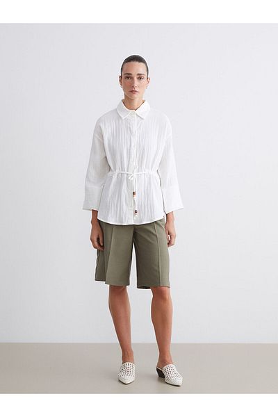 LC Waikiki Textured Oversize Muslin Women's Shirt