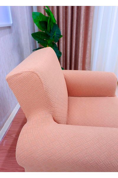 elgeyar Jacquard Single Sofa Cover Basket Pattern - Beige