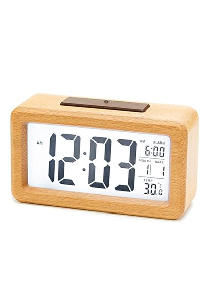 Generic Brand Rubik LCD Wooden Digital Alarm Clock with Date Month Temperatur...