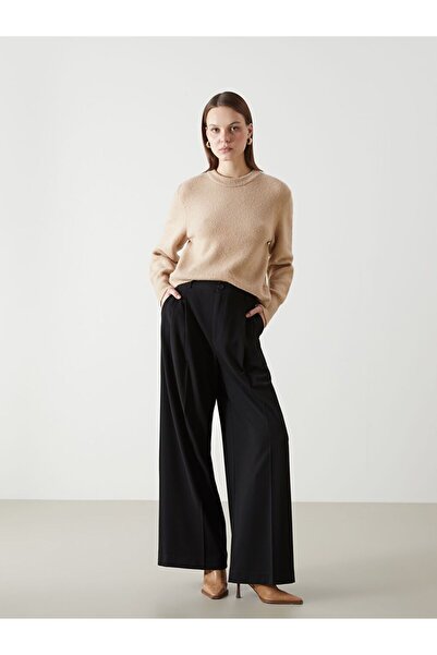 LC Waikiki Black Loose Fit Women's Trousers