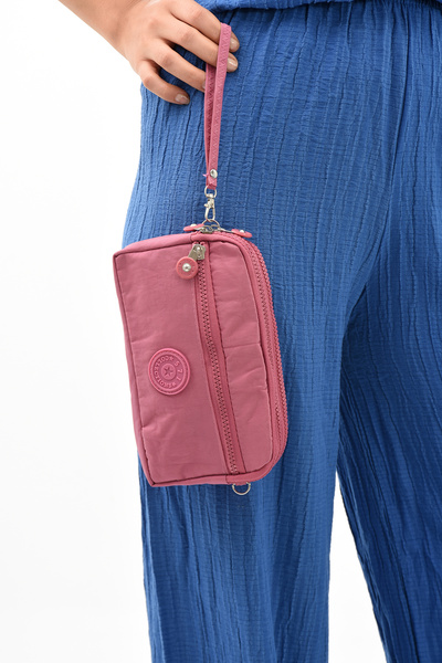 yuzuco Cross Strap Three Compartment Wallet Phone Holder Black (Model: 571-15E)