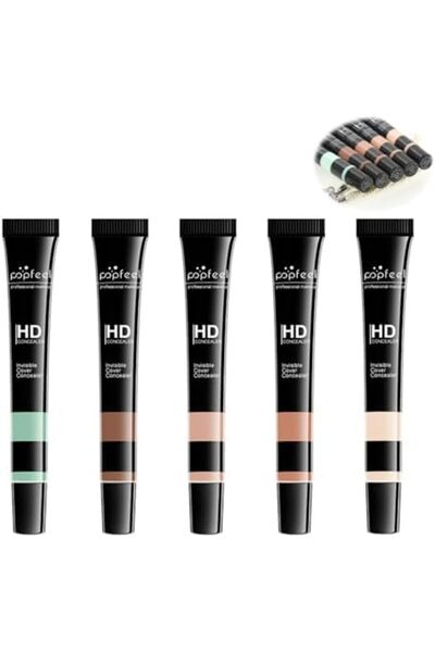 AZONEE مجموعة خافي العيوب ومصحح العيوب عالية الدقة من أزوني، 5 ألوان، مقاومة للماء، تغطية كاملة