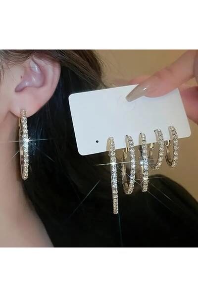 bluecatbijouterie مجموعة من 6 أقراط دائرية بسيطة من الفولاذ والزنك من روداجلي