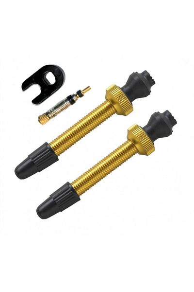 barbieri Valvă tubeless Barbieri, 45 mm, aluminiu, valvă de rezervă inclusă, aurie