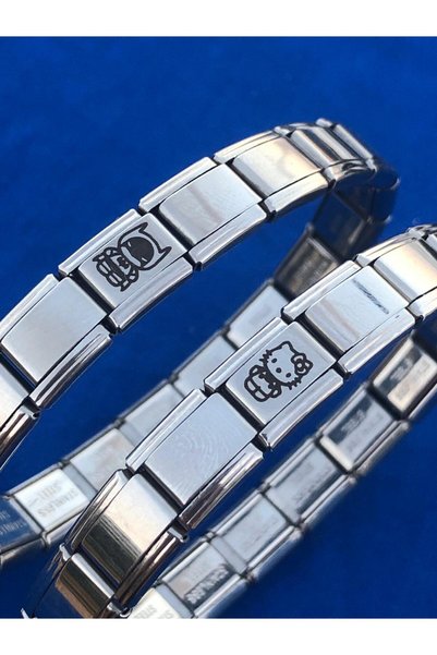 fmaccesories Steel Italian Bracelet Hellokitty Batman 2 Li Lover Couple Combination