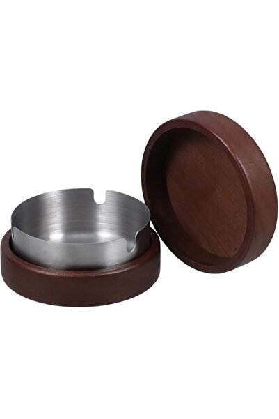 Generic Ash Tray With Lid, Wooden Ashtray, With Stainless Steel Inner Box, Po...
