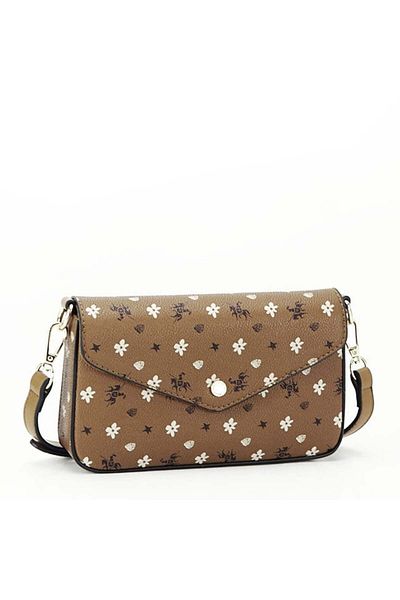 David Jones Small cognac bag with print CM6120A 14