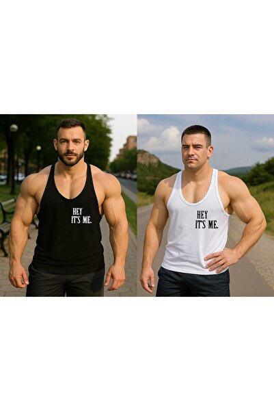 TREND ALİSSE Ανδρικό αθλητικό μπλουζάκι 2 τεμαχίων με μηδενικά μανίκια, νέο σ...